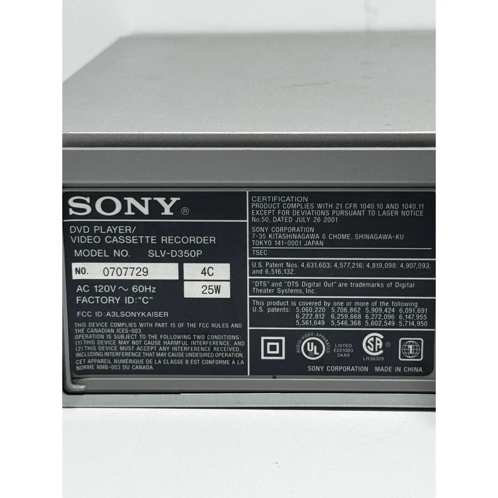 Sony SLV-D350P DVD VCR Combo Player Progressive Scan Hi-Fi Stereo -Working